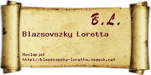 Blazsovszky Loretta névjegykártya